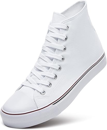 ZGR Men's High Top Canvas Sneakers Lace Up Classic Casual Walking Shoes