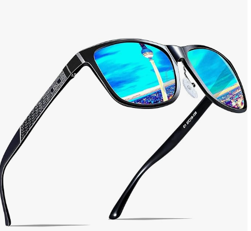 ATTCL Men's Retro Driving Polarized Sunglasses Man Al-Mg Metal Frame Ultra Light UV400 CAT 3 CE